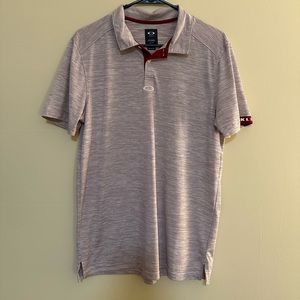 Red and white Oakley golf polo